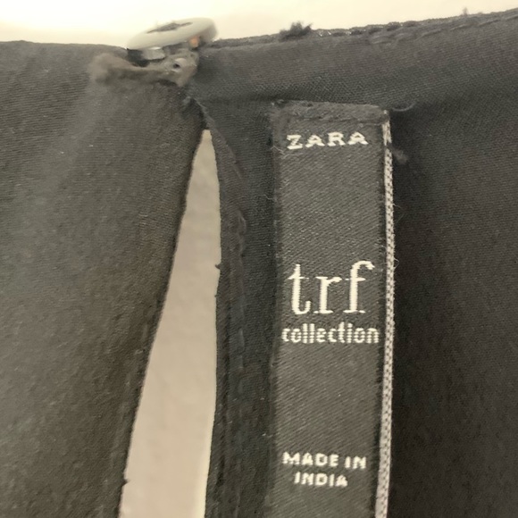 Zara Black Swiss Dot Jumpsuit Pleated Dress - Picture 13 of 16